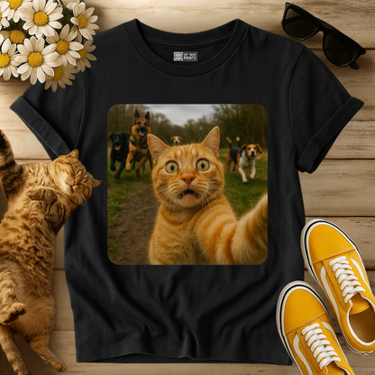 Cat Selfie With Dogs T-Shirt