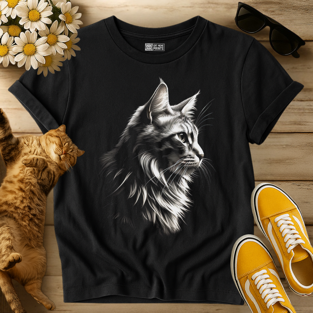 Maine-Coon Cat Side Profile T-Shirt