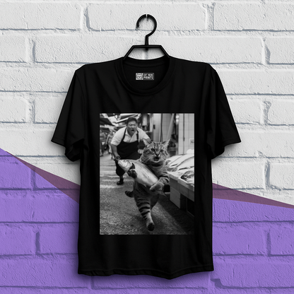 Cat Steals Fish Market T-Shirt
