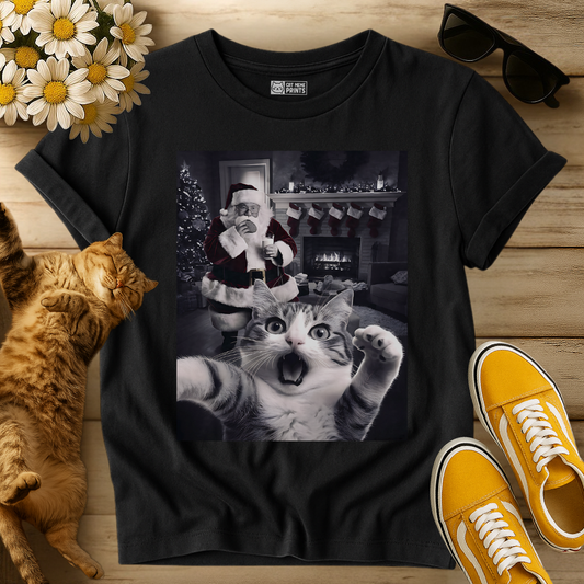 Cat Selfie With Santa Christmas T-Shirt