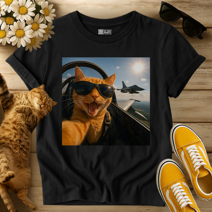 Cat Selfie Jet Airplane T-Shirt