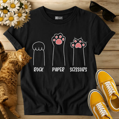 Cat Hand Game Rock Paper Scissors T-Shirt