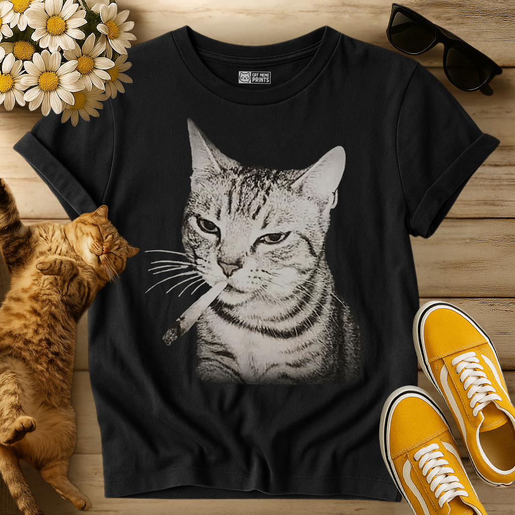 Cat Smoking Cigarette T-Shirt