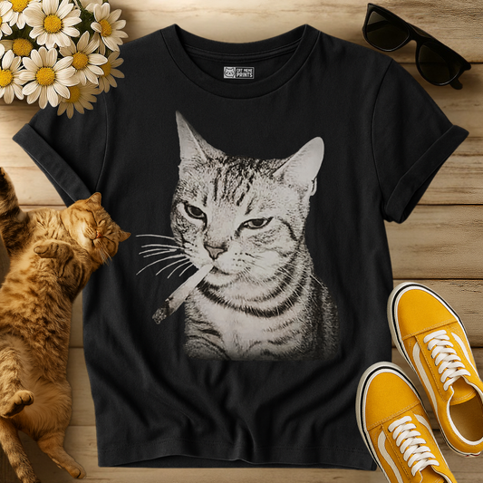 Cat Smoking Cigarette T-Shirt