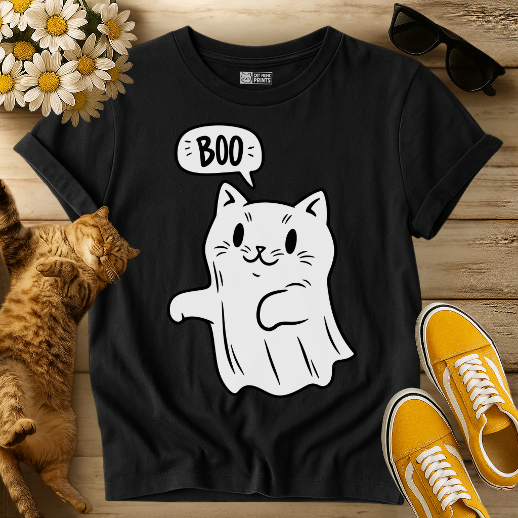 Ghost Cat Boo T-Shirt