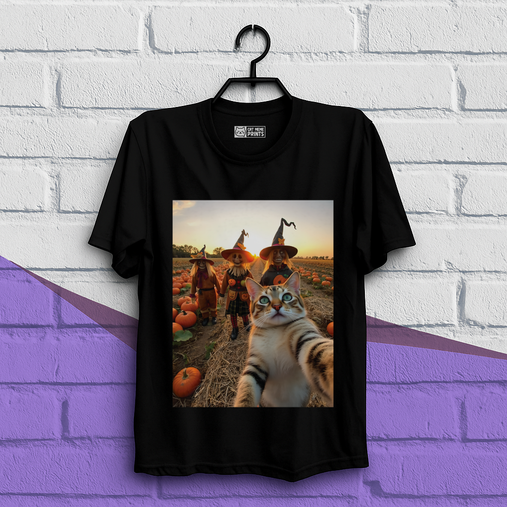 Cat Selfie with Scarecrow T-Shirt