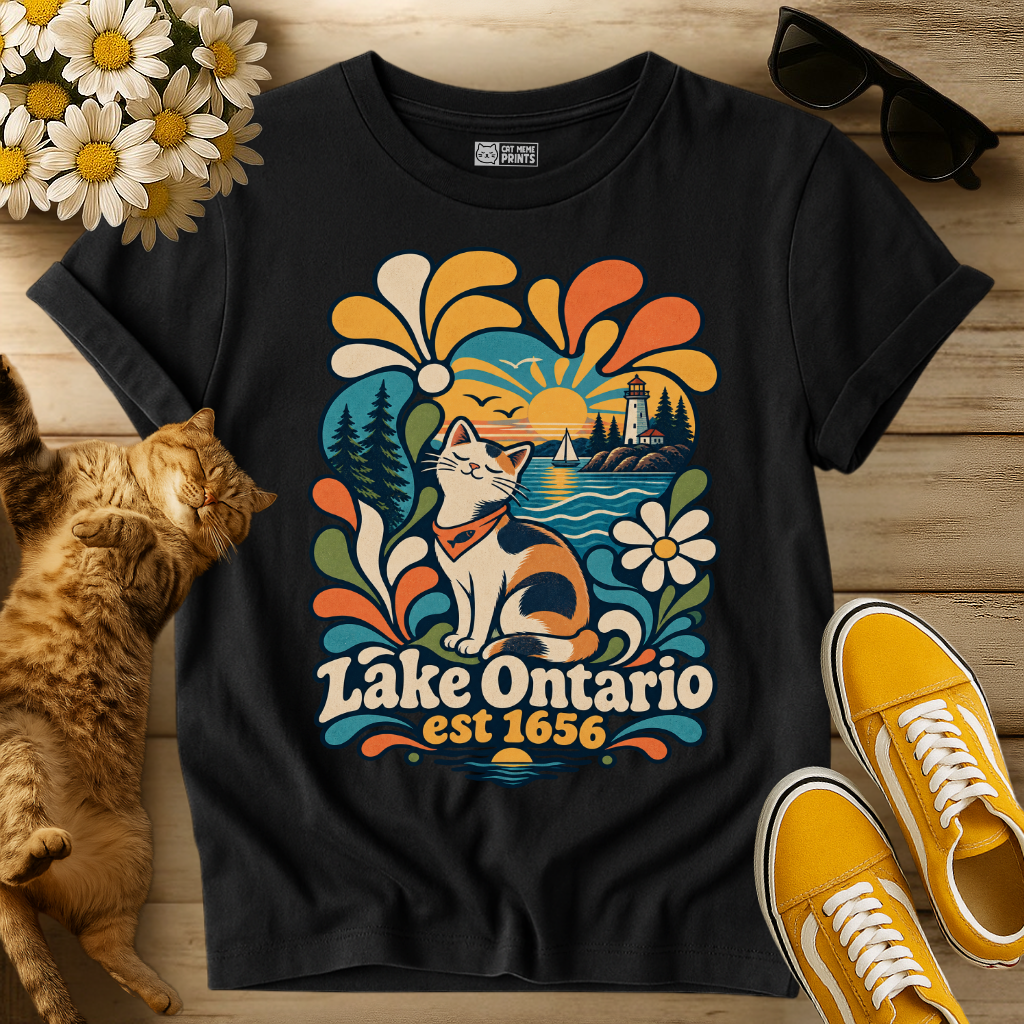 Groovy Lake Ontario Cat T-Shirt