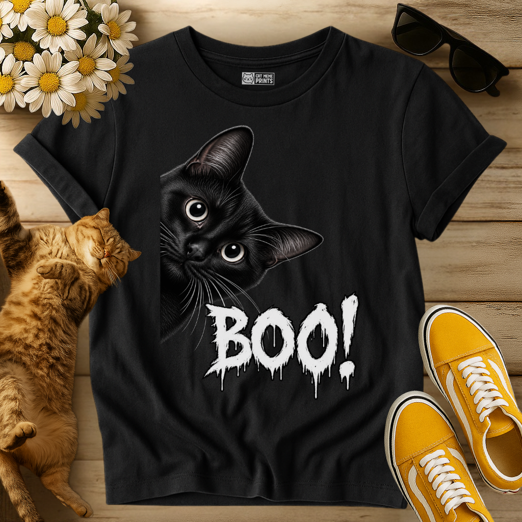 Black Cat Boo T-Shirt