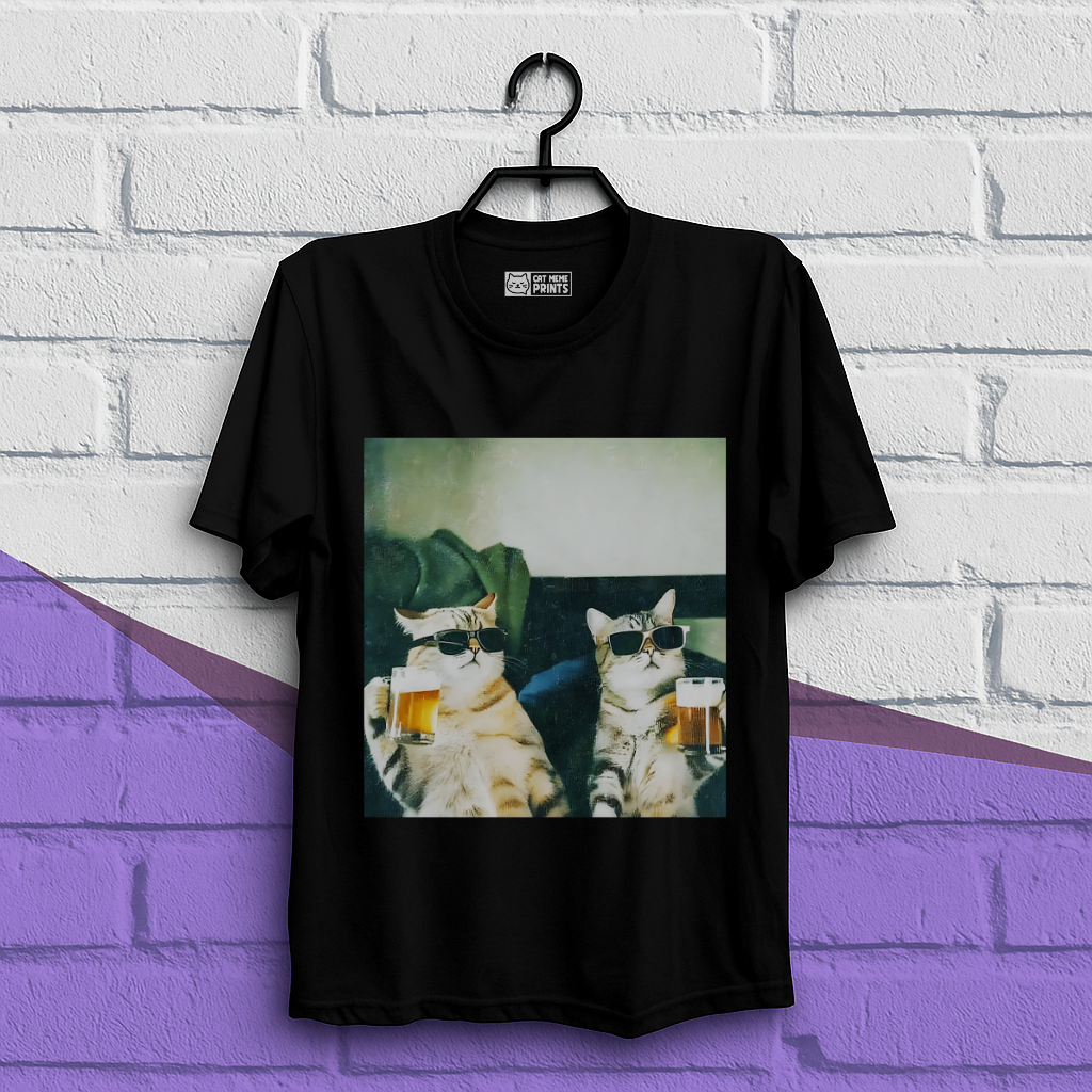 Chill And Cool Cats Drinking T-Shirt
