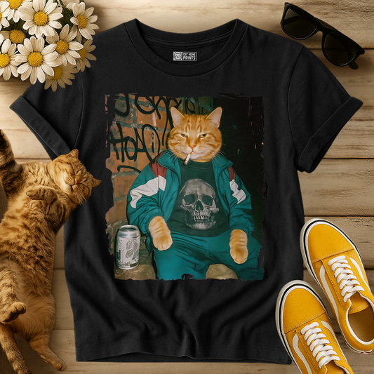 Gangster Cat Smoking T-Shirt