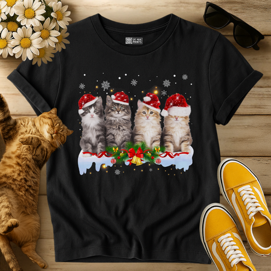 Cat Christmas Light Santa T-Shirt