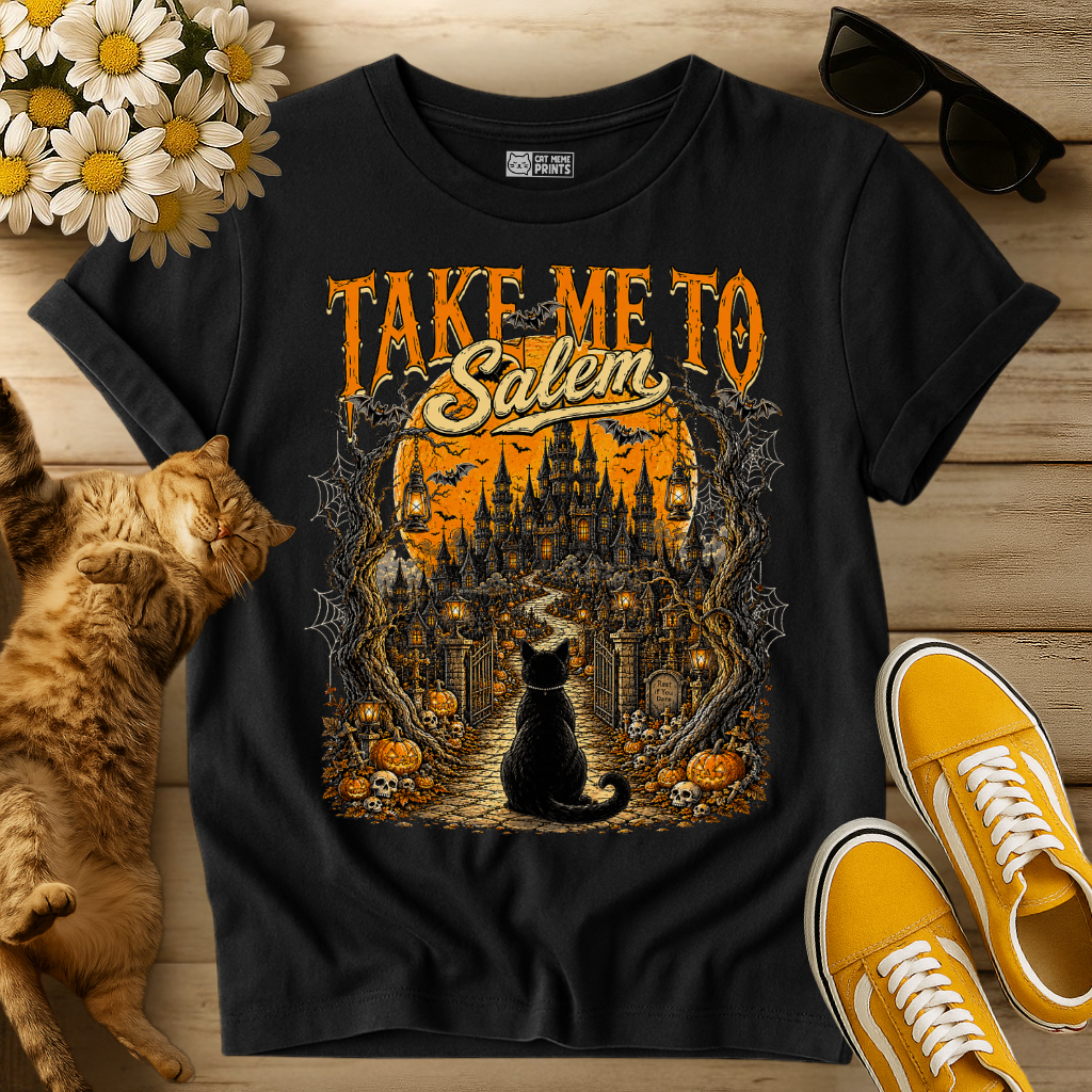 Take Me to Salem Witch Cat T-Shirt