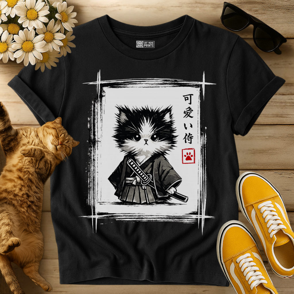 Samurai Cat Japanese T-Shirt