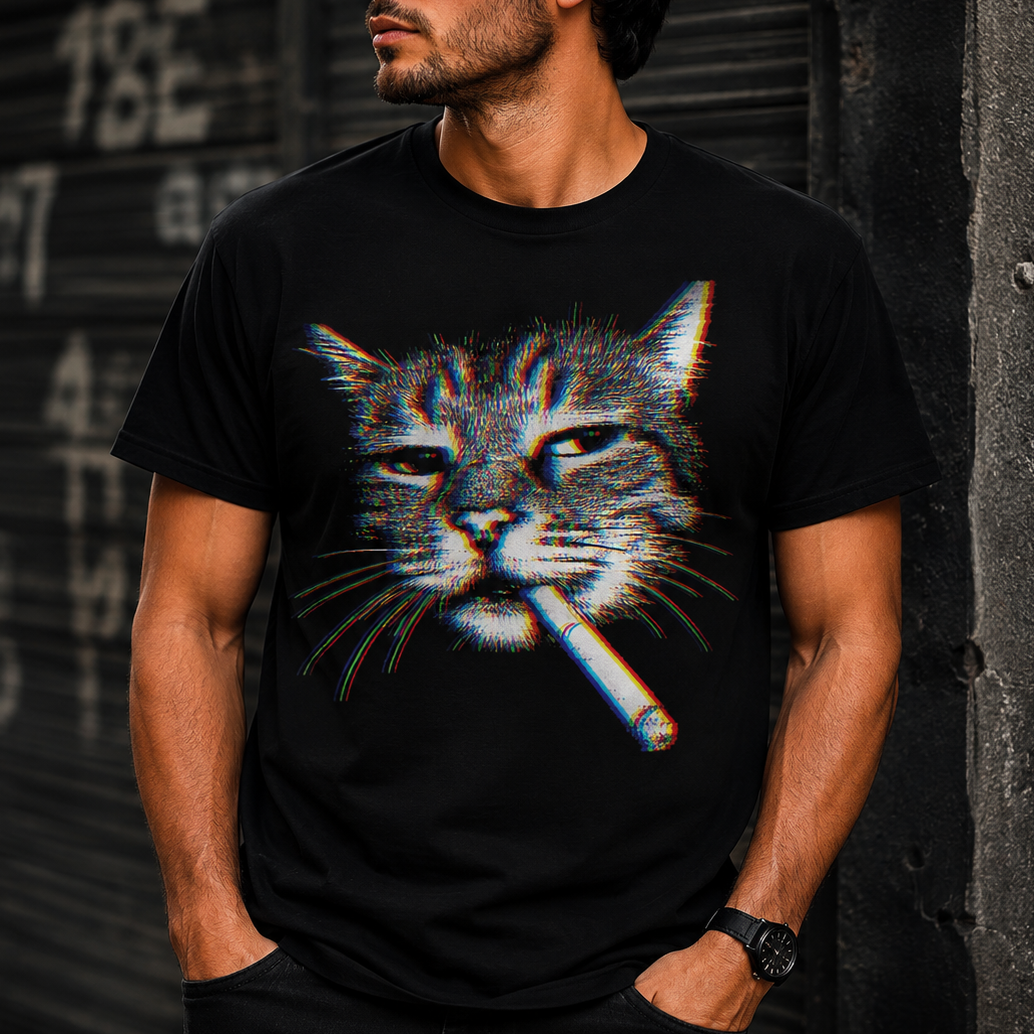 Cat Smoking Cig Meme T-Shirt