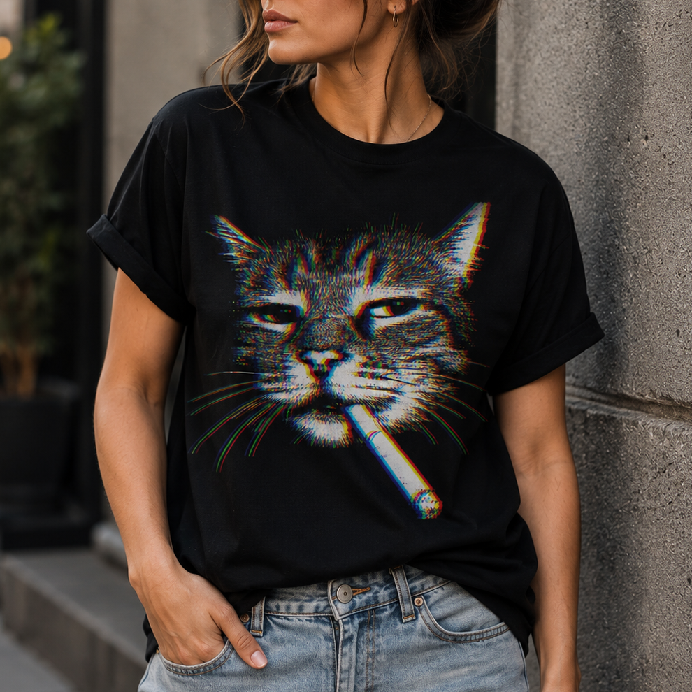 Cat Smoking Cig Meme T-Shirt