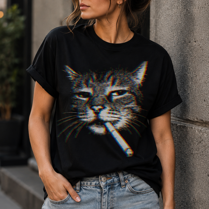 Cat Smoking Cig Meme T-Shirt
