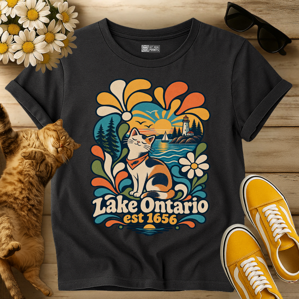 Groovy Lake Ontario Cat T-Shirt