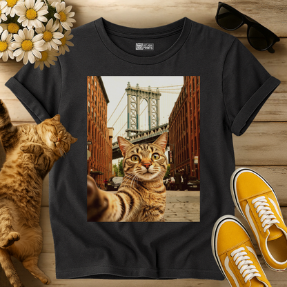 Cat Selfie Brooklyn Manhattan Bridge T-Shirt