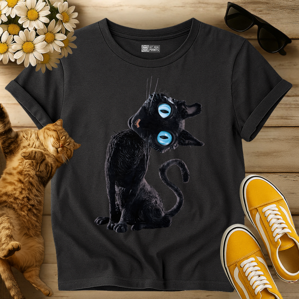 Black Cat Lazy T-Shirt