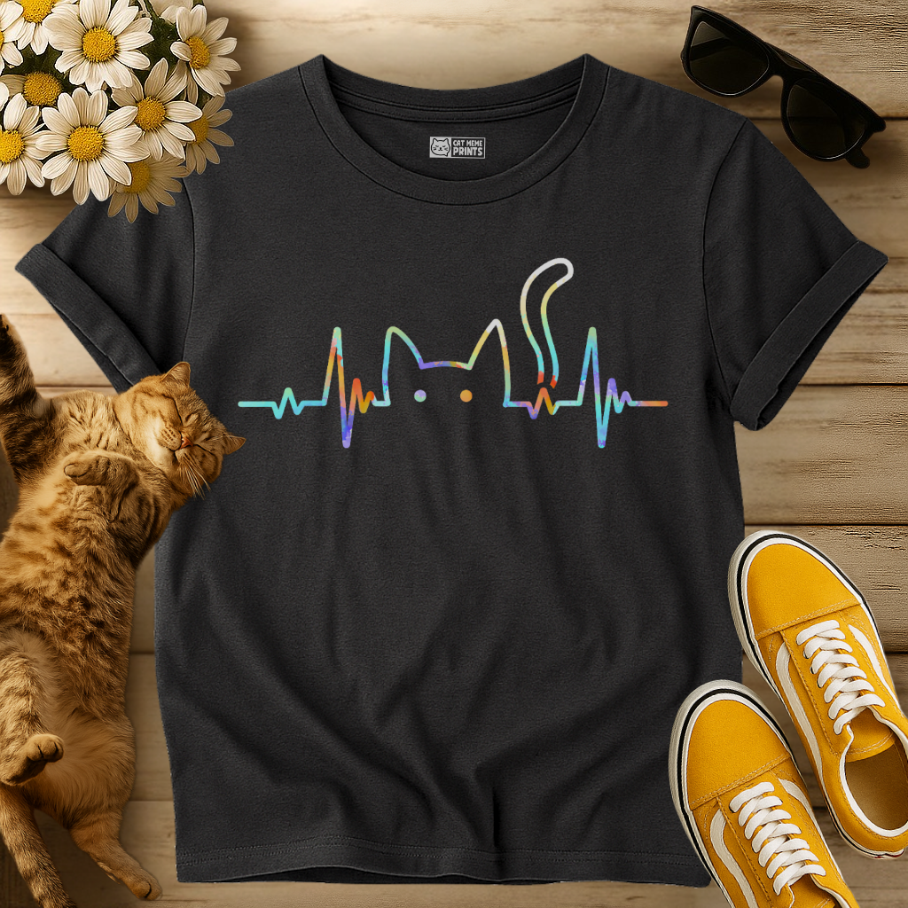 Heartbeat Cat Lover T-Shirt