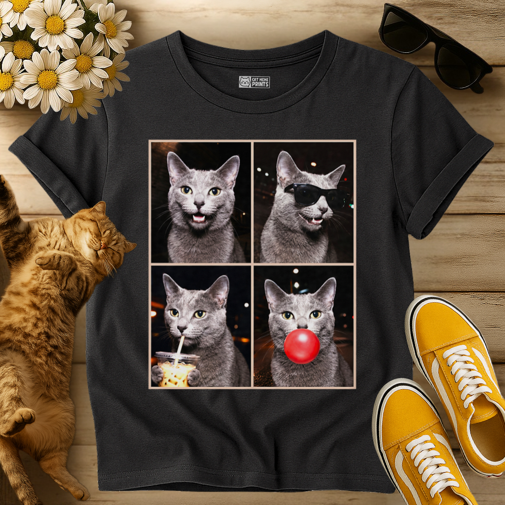 Russian Blue Cat Photo Booth T-Shirt