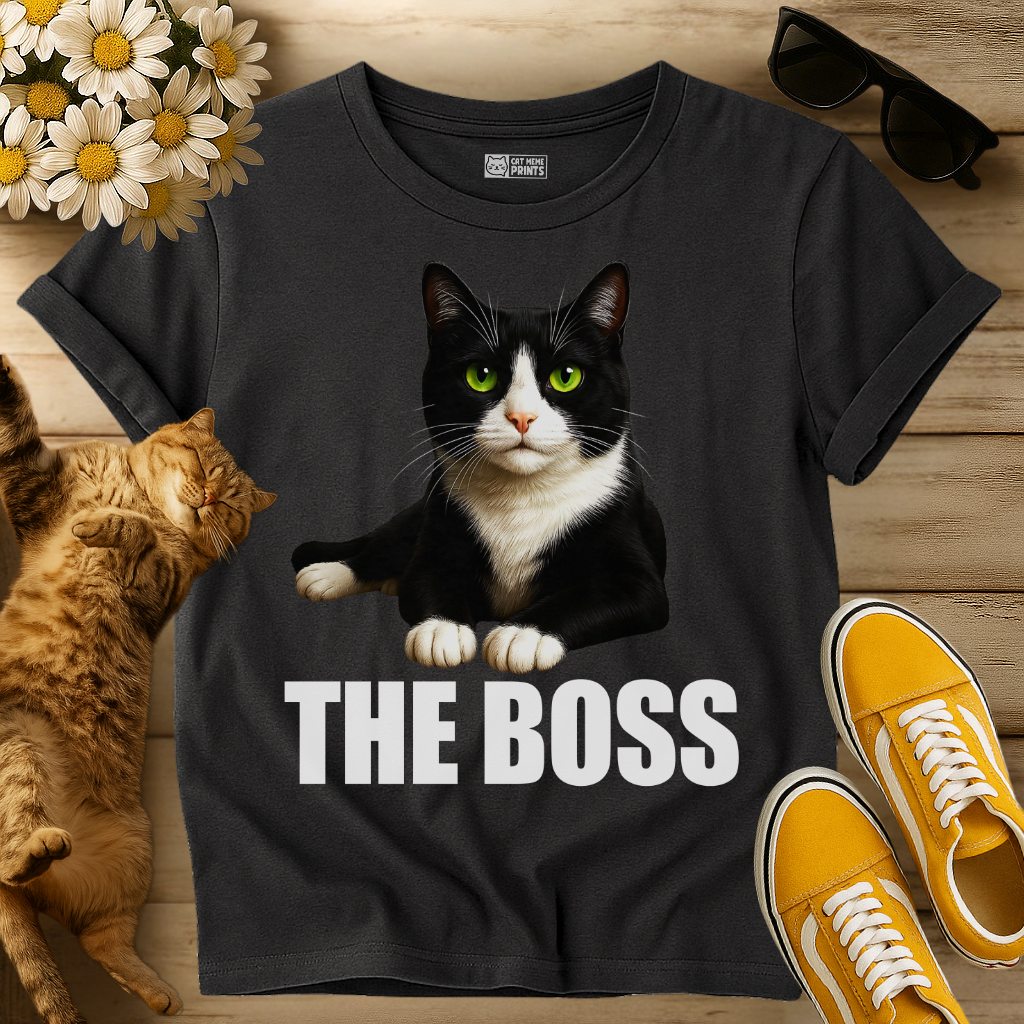 Tuxedo Cat is The Boss T-Shirt