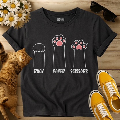 Cat Hand Game Rock Paper Scissors T-Shirt