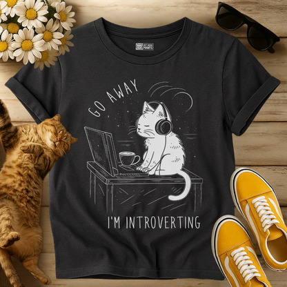 Go Away I'm Introverting Introvert Cat T-Shirt