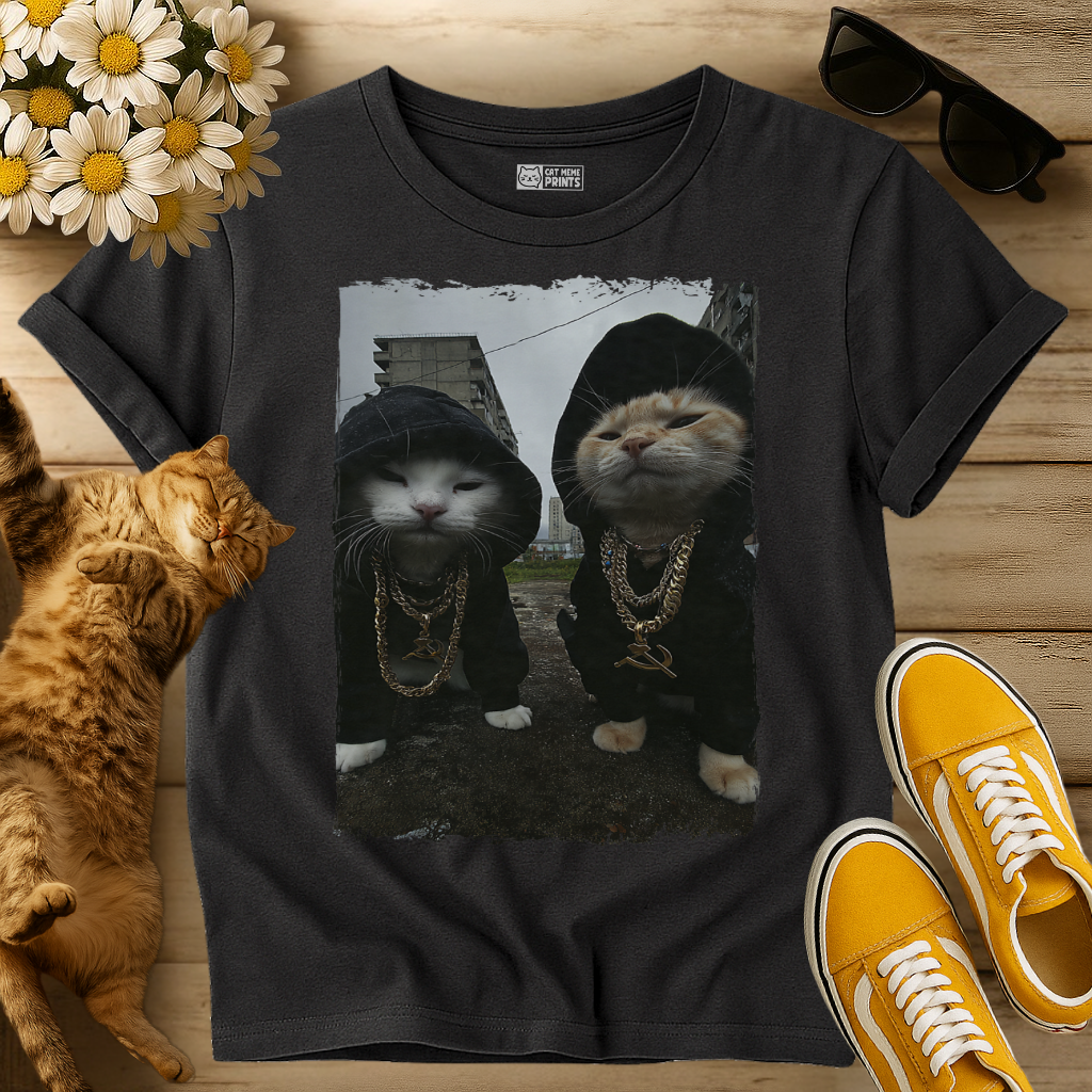 Gangster Cats in Streetwear T-Shirt