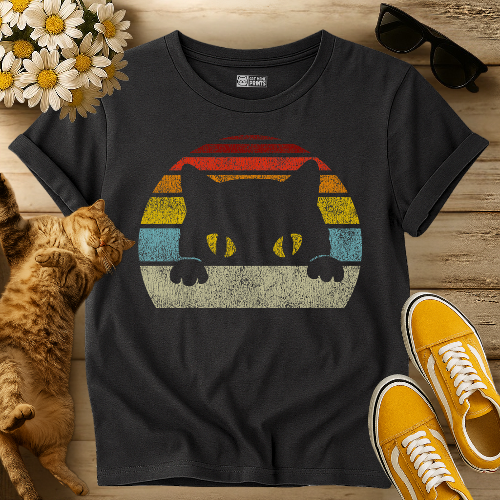 Cat Retro Style Vintage T-Shirt