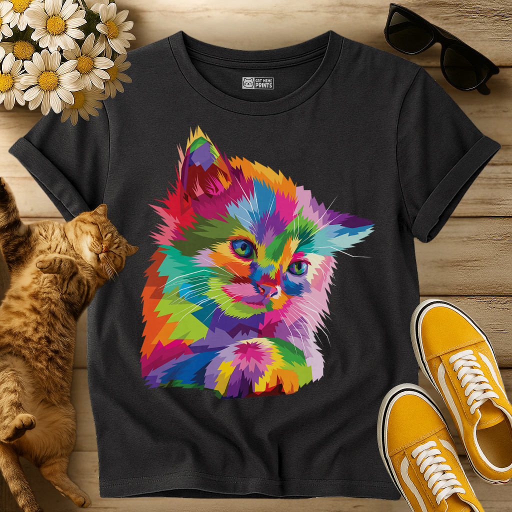 Rainbow Kitten Colorful T-Shirt