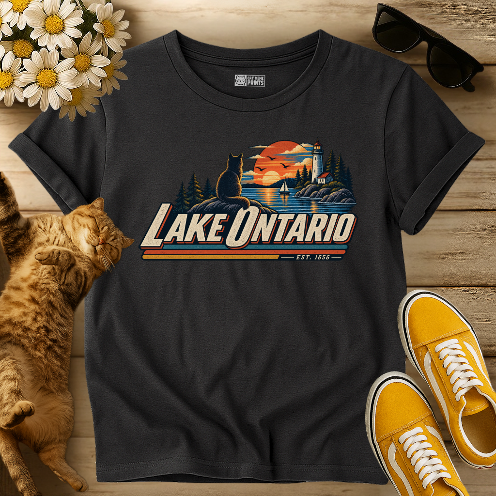 Lake Ontario Vintage Cat T-Shirt