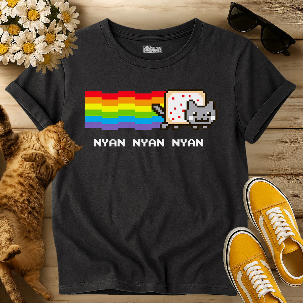 Cat Nyan Rainbow Meme T-Shirt