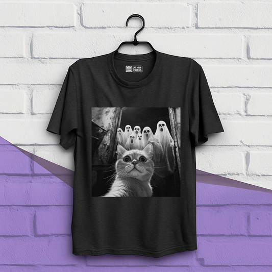 Cat Selfie With Ghosts T-Shirt