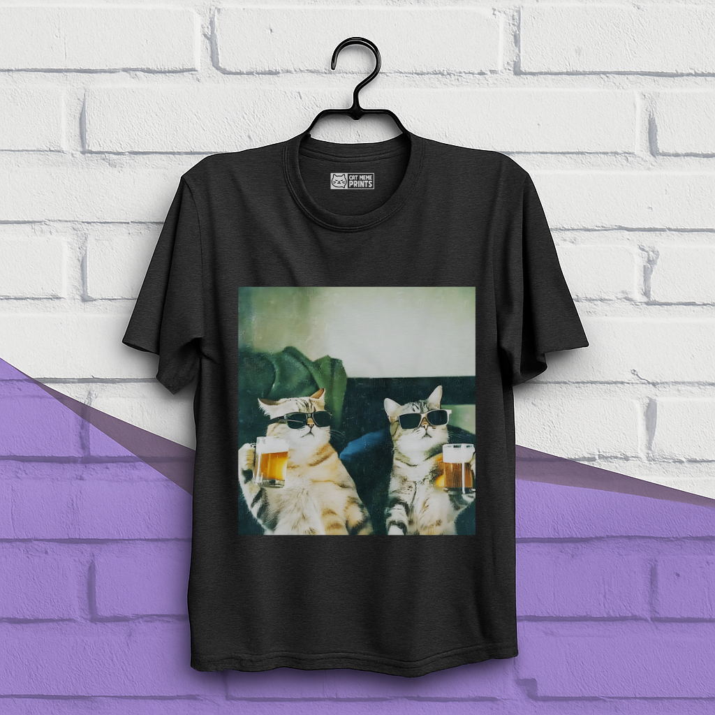 Chill And Cool Cats Drinking T-Shirt
