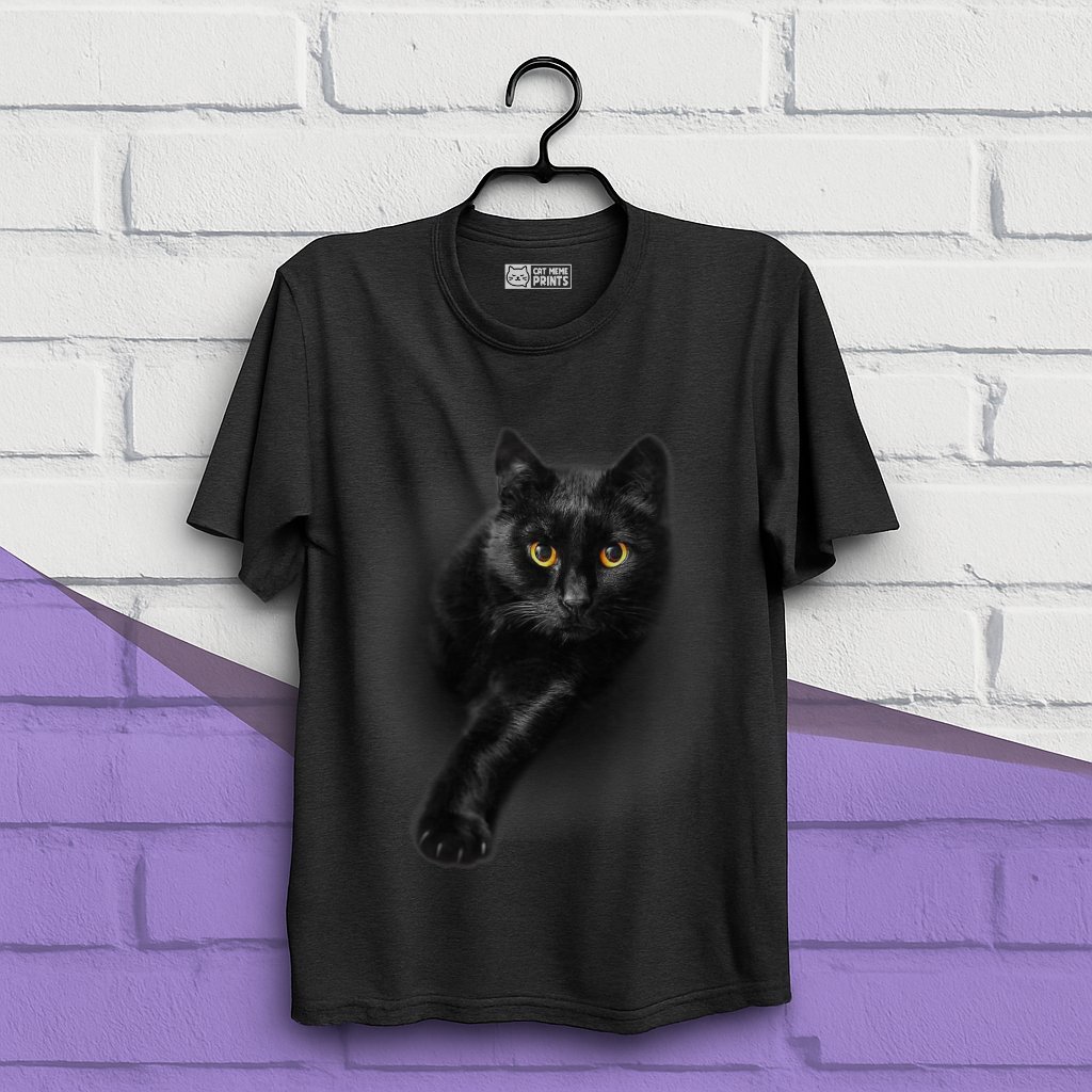 Black Cat Yellow Eyes T-Shirt