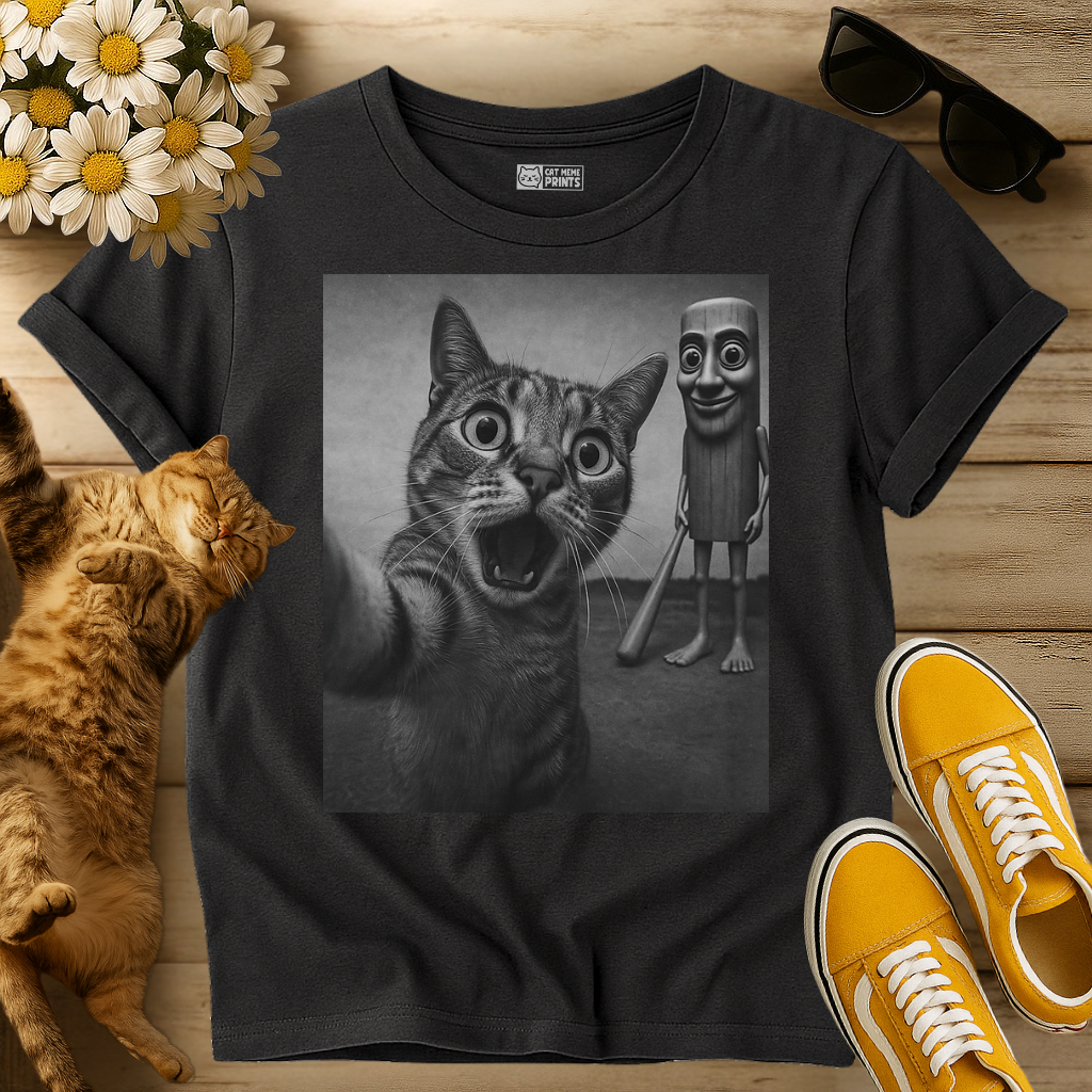 Cat Selfie Tung Tung Tung Sahur T-Shirt