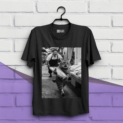 Cat Steals Fish Market T-Shirt
