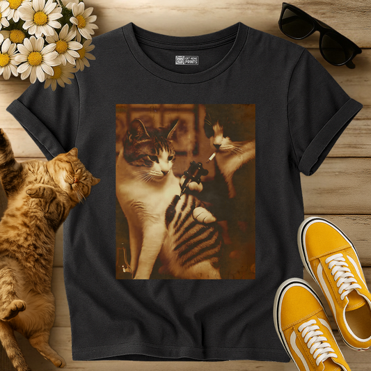 Tattoo Cat Selfie T-Shirt