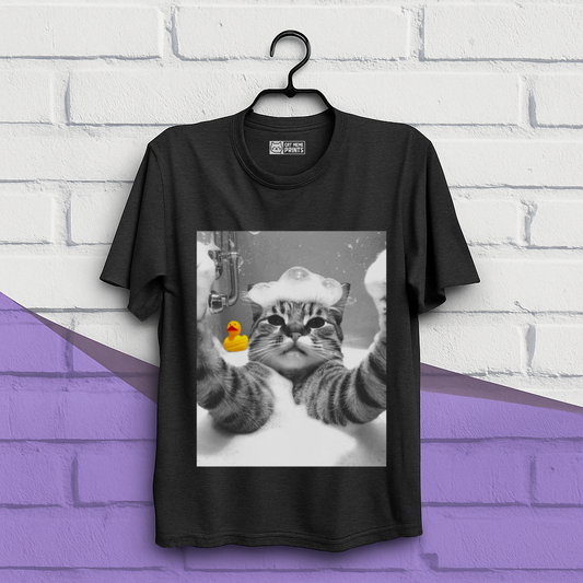 Cat Selfie in Bathtub T-Shirt