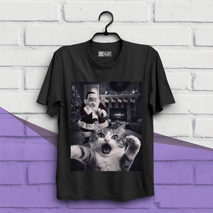 Cat Selfie With Santa Christmas T-Shirt