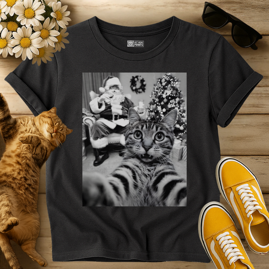Cat Selfie with Santa Claus T-Shirt