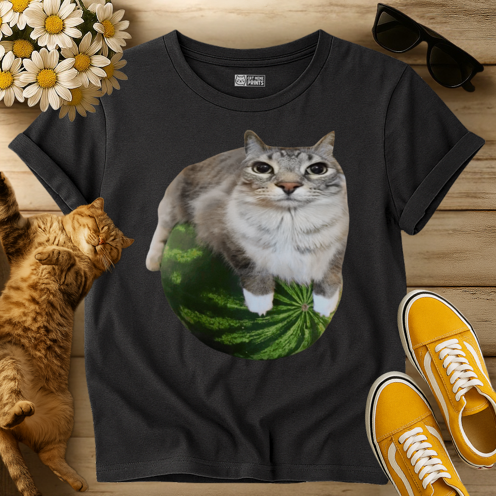 Watermelon Cat Meme T-Shirt