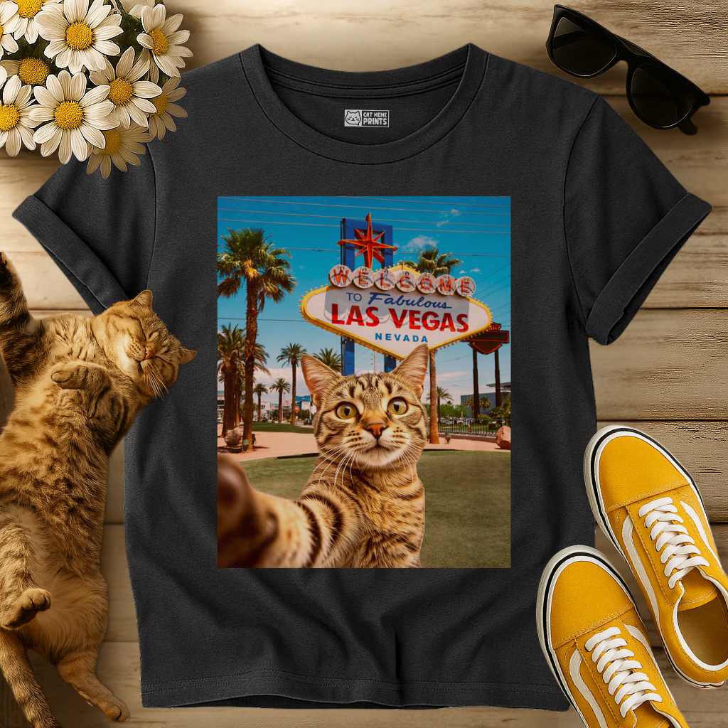 Cat Selfie Las Vegas T-Shirt