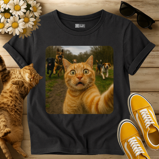 Cat Selfie With Dogs T-Shirt