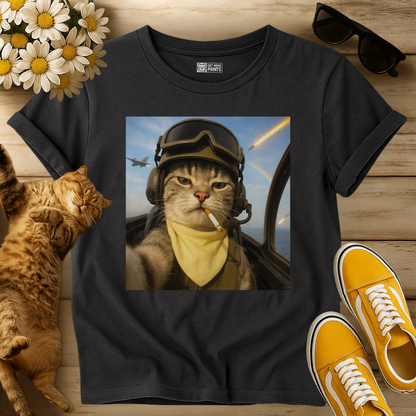 Pilot Cat Selfie T-Shirt
