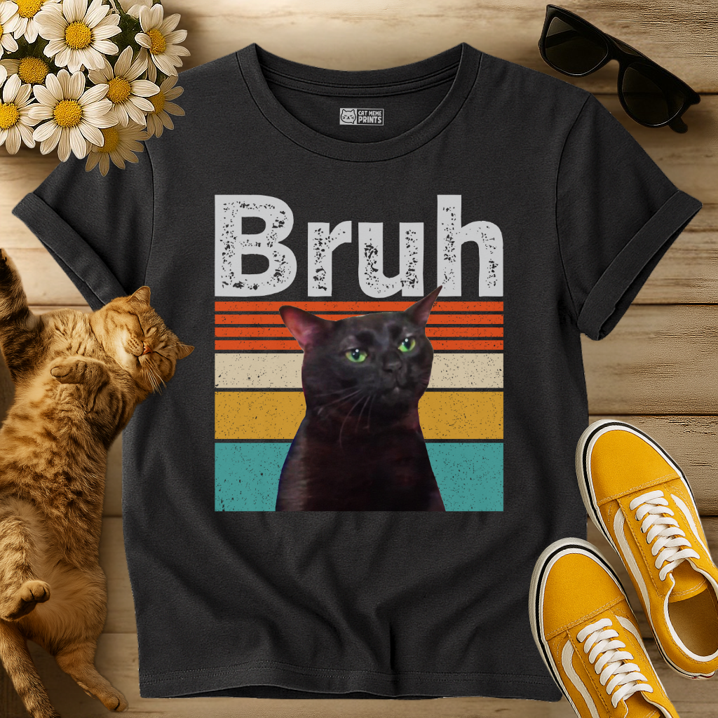 Bruh Cat Meme Vintage T-Shirt