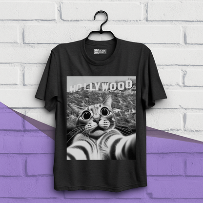 Cat taking Selfie With Hollywood Sign T-Shirt