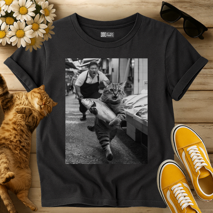 Cat Steals Fish Market T-Shirt