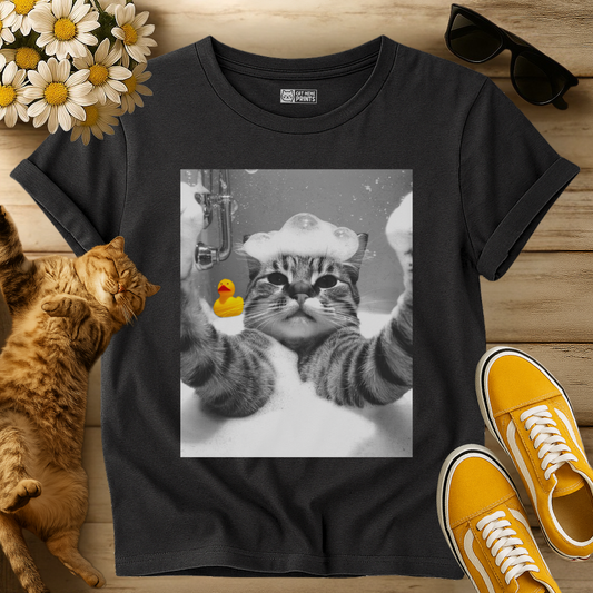 Cat Selfie in Bathtub T-Shirt